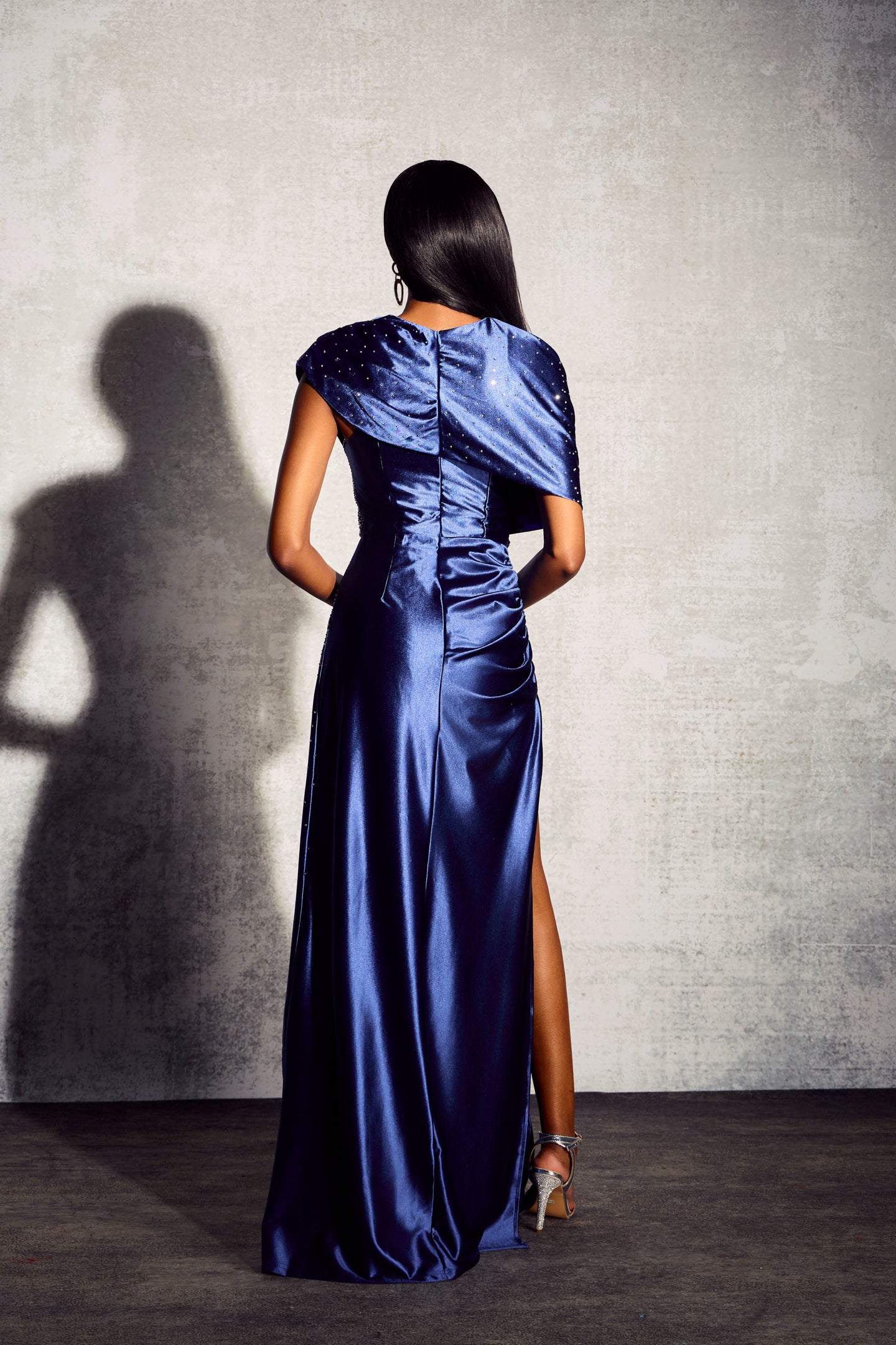 Setlla Rhinestone Embellished Maxi Slit Dress