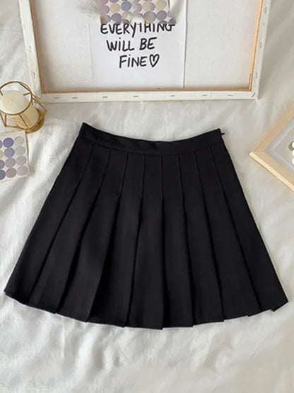 Falda negra de verano para mujer, estilo gótico, de cintura alta, antideslumbrante, plisada, corta, morada, Ulzzang, 2025