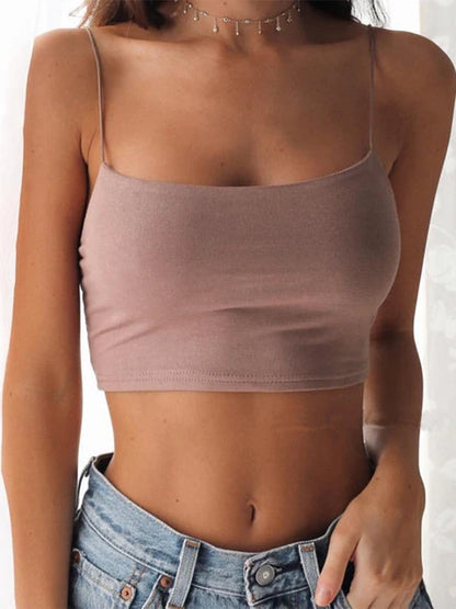 2025 New Fashion Women Sexy Crop Tops Solid Summer Camis Women Casual Tank Tops Vest Sleeveless Crop Tops blusas