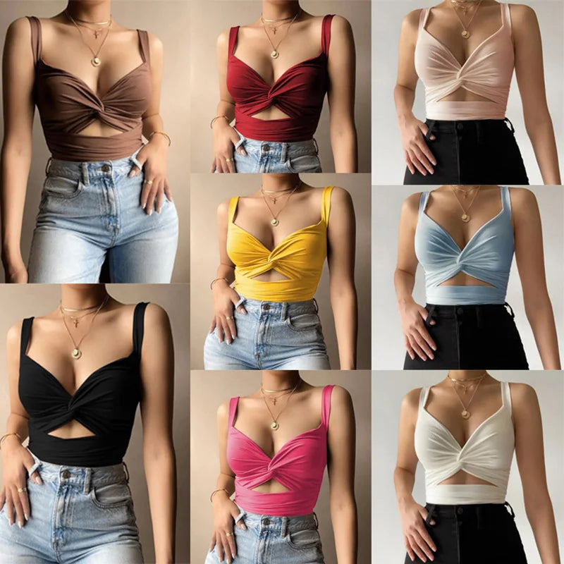 2025 Sexy Women Sleeveless Short Crop tops Ladies Vest Casual Tank Top Women’s Tube Top Female Black White