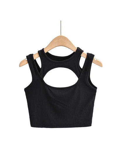 2025 Summer NEW Arrival Women Solid Color Sexy Causal 2 Piece Croped-Tops Tanks For Ladies