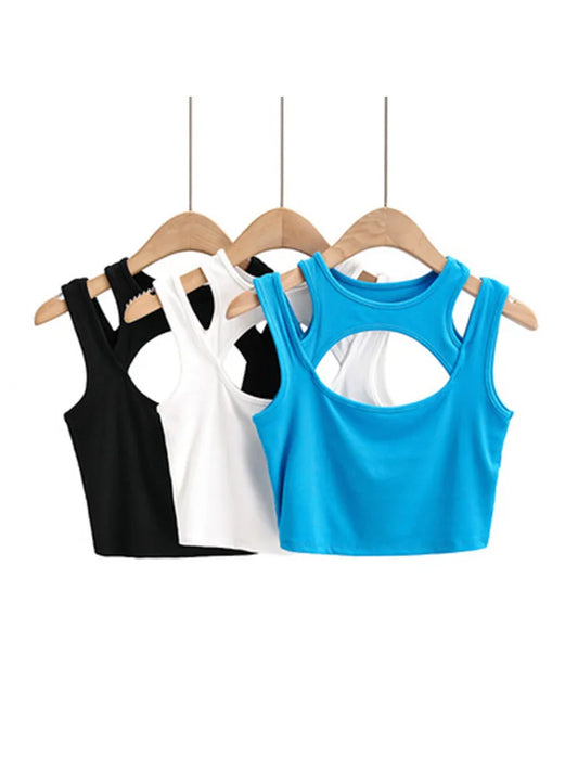 2025 Summer NEW Arrival Women Solid Color Sexy Causal 2 Piece Croped-Tops Tanks For Ladies
