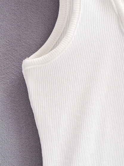2025 Summer NEW Arrival Women Solid Color Sexy Causal 2 Piece Croped-Tops Tanks For Ladies
