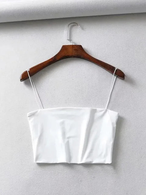2025 Summer Women’s Crop Top Sexy Elastic Cotton Camis sleeveless Short Tank Top Bar