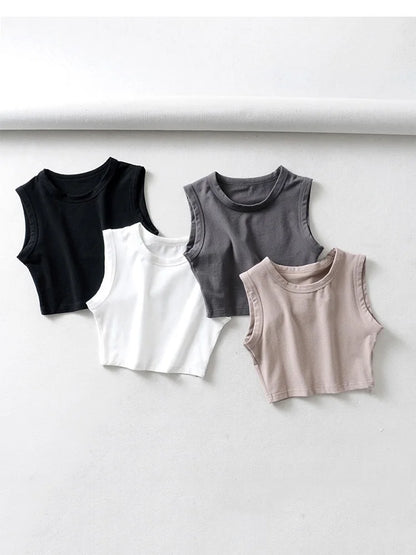 2025 Summer vintage white crop tops women biker black punk sexy tank top korean streetwear cropped sleeveless top feminino