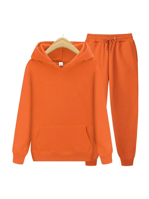 2025 new Men’s ladies casual wear suit sportswear suit solid color pullover + pants suit autumn and winter fashion suit