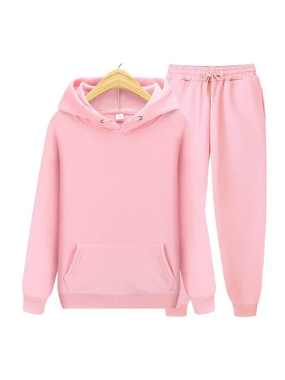 2025 new Men’s ladies casual wear suit sportswear suit solid color pullover + pants suit autumn and winter fashion suit