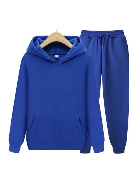 2025 new Men’s ladies casual wear suit sportswear suit solid color pullover + pants suit autumn and winter fashion suit