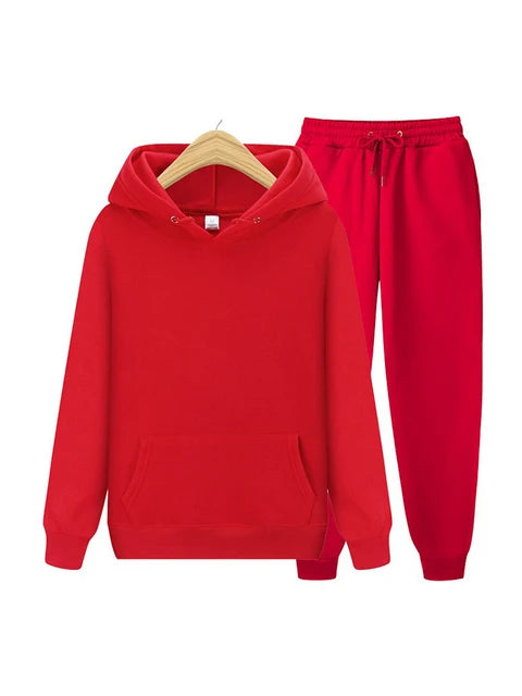 2025 new Men’s ladies casual wear suit sportswear suit solid color pullover + pants suit autumn and winter fashion suit
