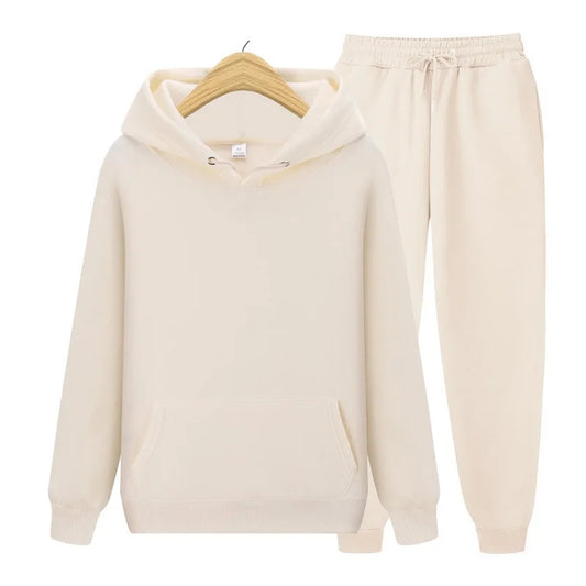 2025 new Men’s ladies casual wear suit sportswear suit solid color pullover + pants suit autumn and winter fashion suit