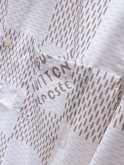 LV LONG-SLEEVED SHIRT IN WHITE DAMIER COTTON 238802