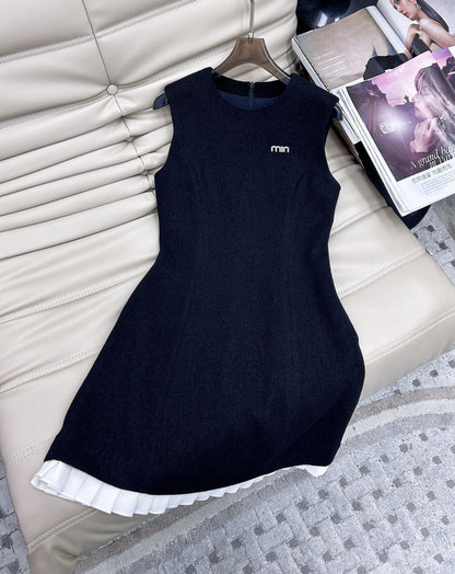Miu Miu Vest Dress Black Wool