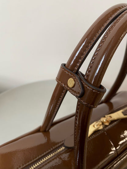 Beau Naplak 34cm Brown Patent Leather