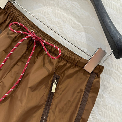 Miu Miu 25 Sport Short Cocoa Brown Technical Fabric