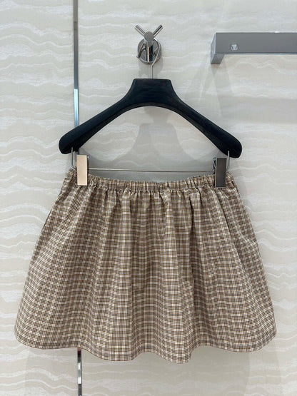 Miu Miu Puffy Skirt Brown Cotton