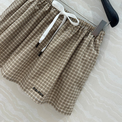 Miu Miu Puffy Skirt Brown Cotton
