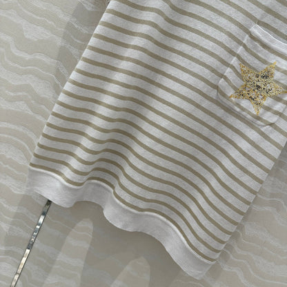 CD Short-sleeved T-shirt beige yellow Linen Viscose
