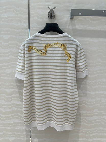 CD Short-sleeved T-shirt beige yellow Linen Viscose