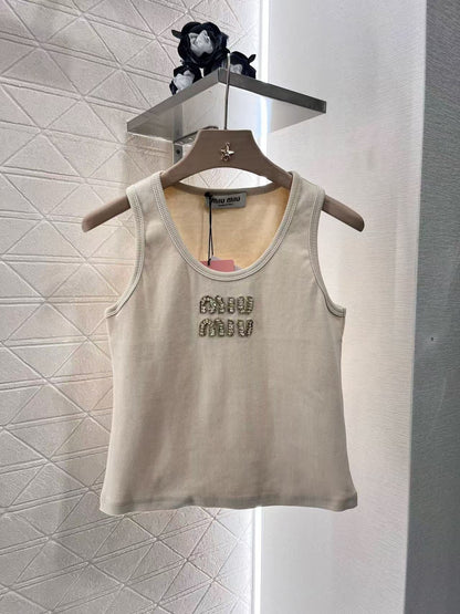 Miu Hand-beaded camisole