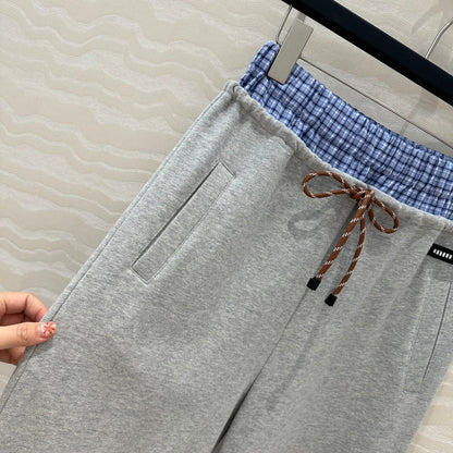 Miu Miu Fake Two-piece Pant Blue Gray Cotton