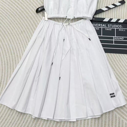 Miu sleeveless vest skirt suit