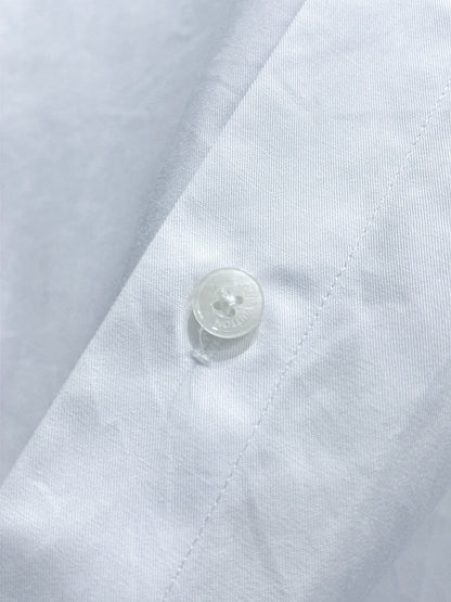 LV SHORT-SLEEVED SHIRT IN WHITE COTTON BLUE LOGO 238813