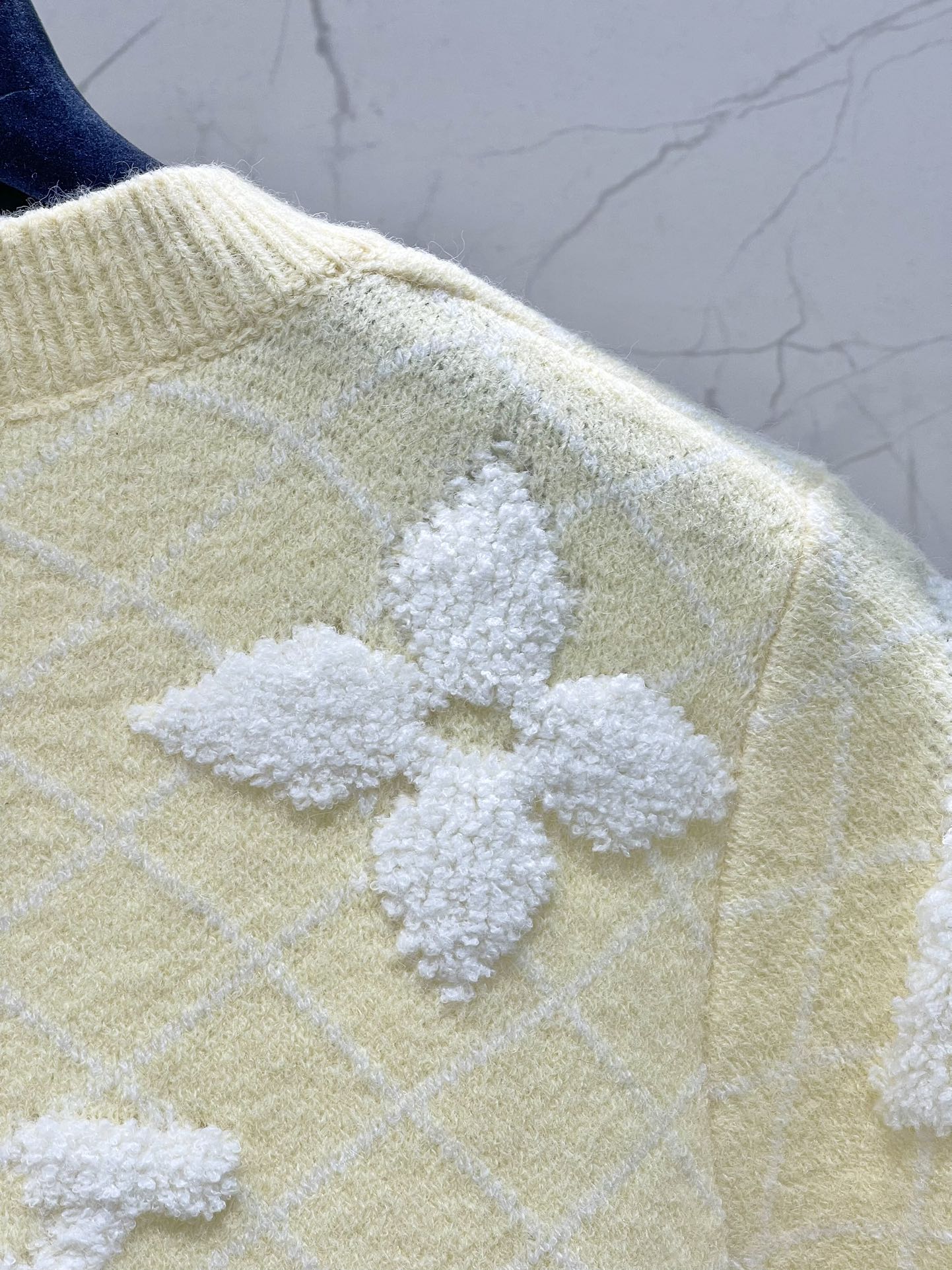 LV Flower T Shirt Light Yellow Polyamide Wool