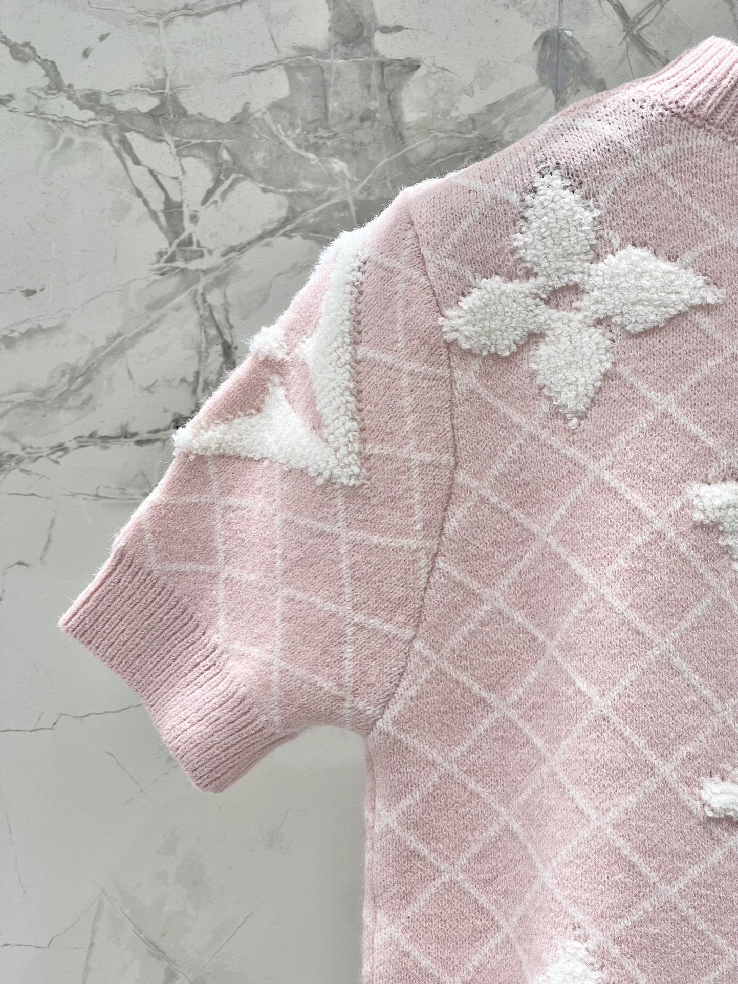 LV Flower T Shirt Pink Polyamide Wool