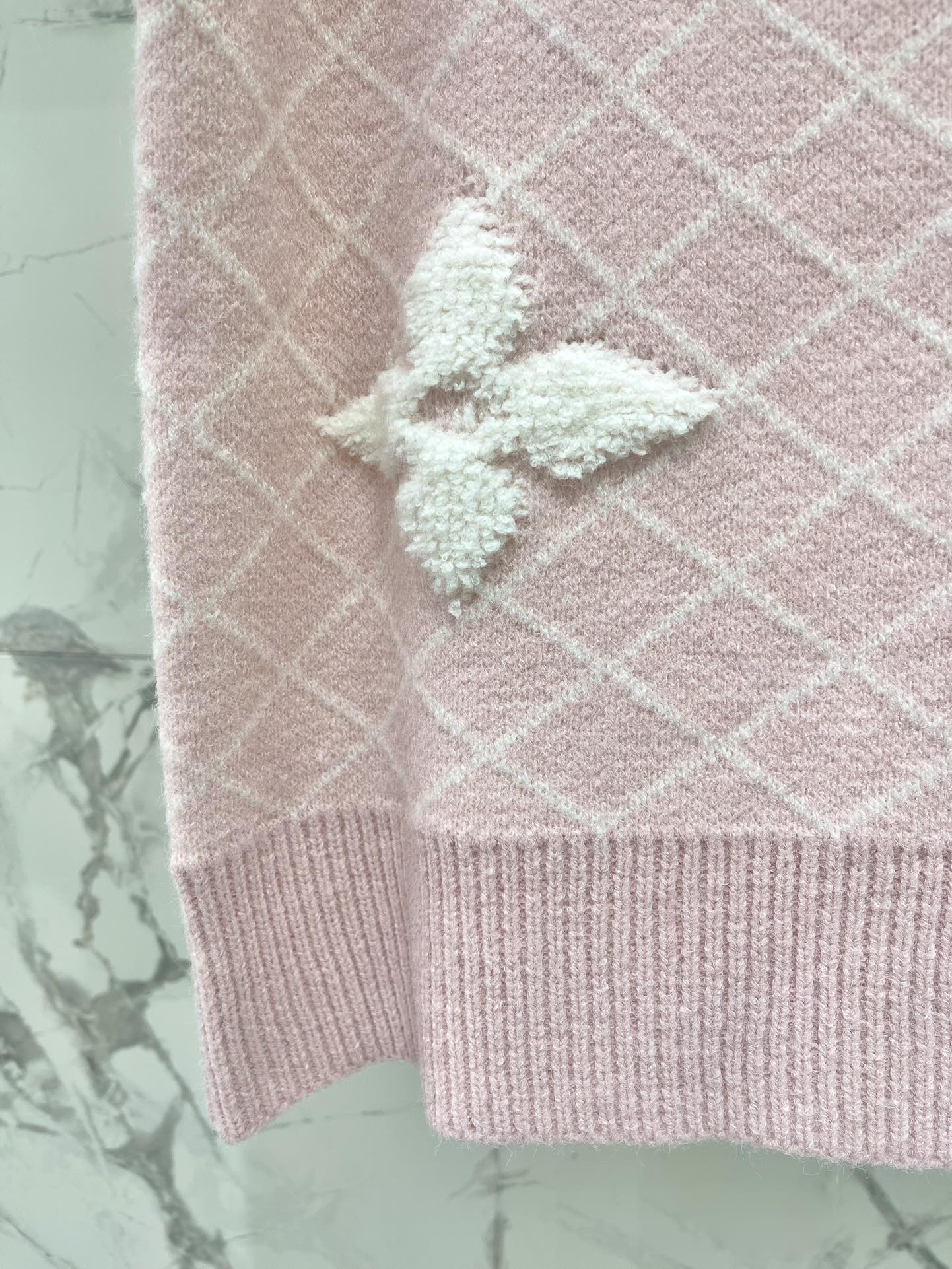 LV Flower T Shirt Pink Polyamide Wool