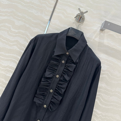 CC Lace Shirt In Black Cotton And Silk