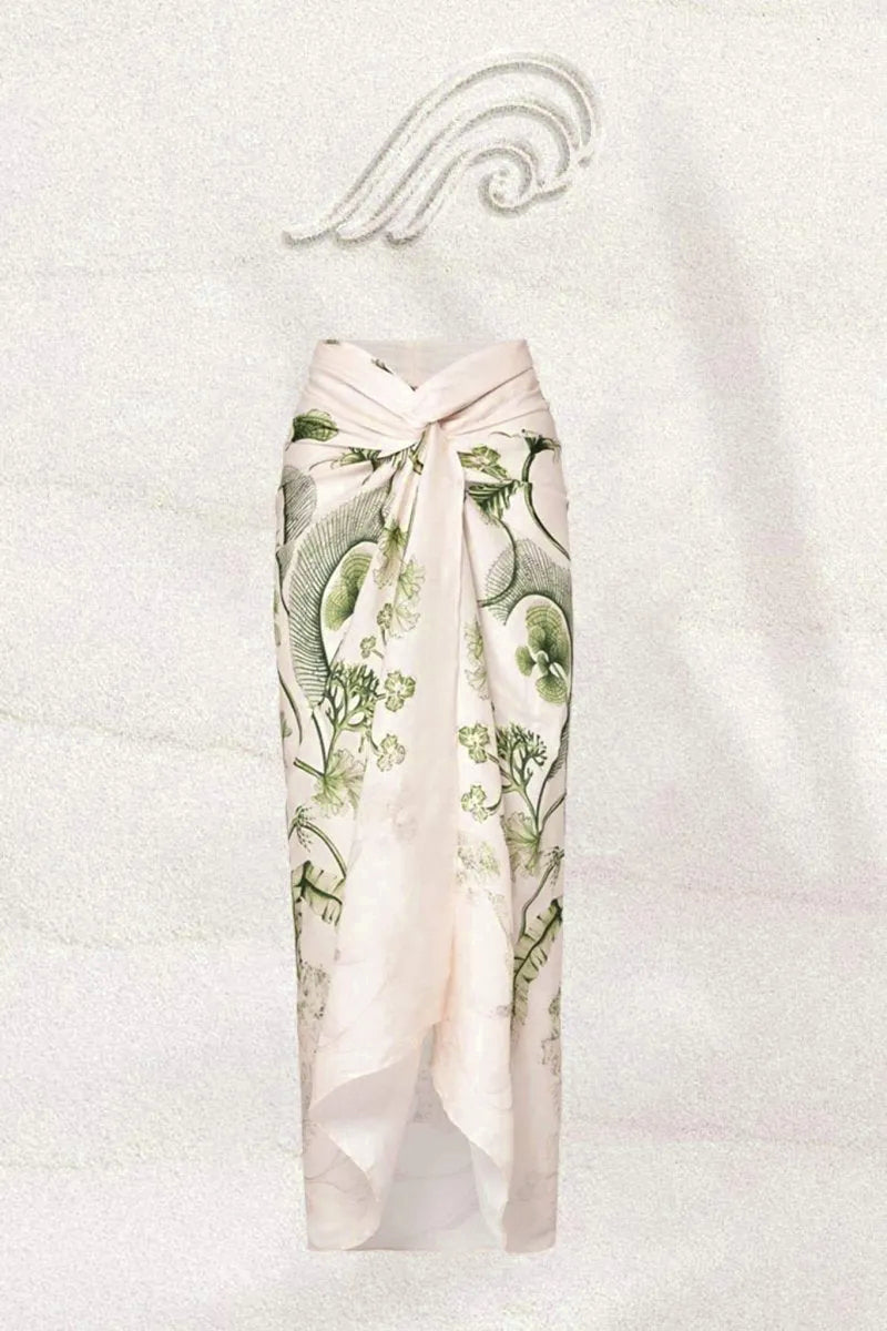 Conjunto de baño de dos piezas con estampado de plantas Amelia 
