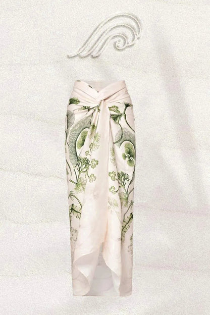Conjunto de baño de dos piezas con estampado de plantas Amelia 