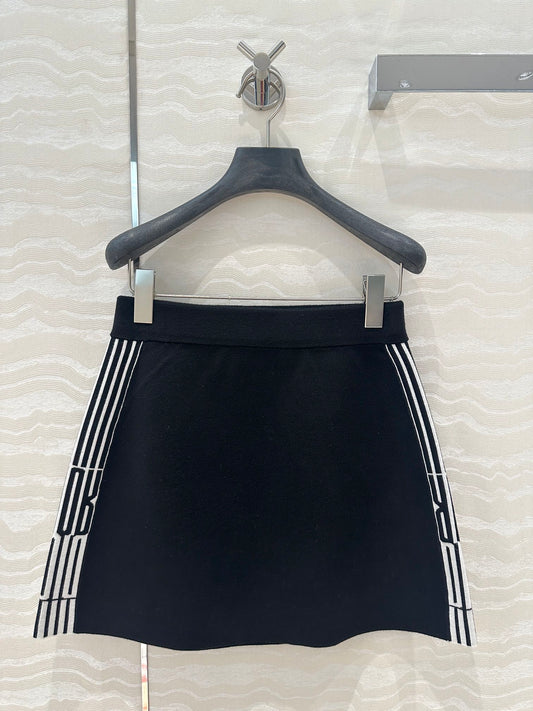 CD Short Skirt Black Viscose Polyamide
