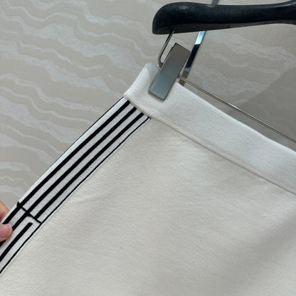 CD Short Skirt White Viscose Polyamide