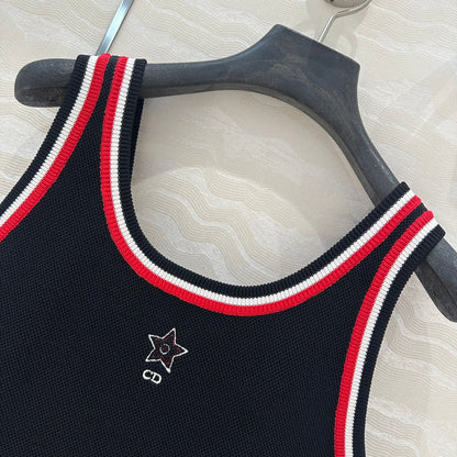 CD Tank Top Black Rayon Polyester