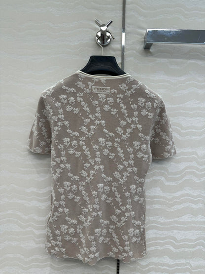 Fendi Knitted Top White Beige Cotton Viscose