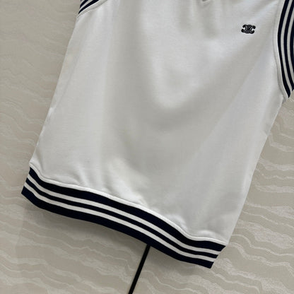 Celine Sports Vest Top White Cotton