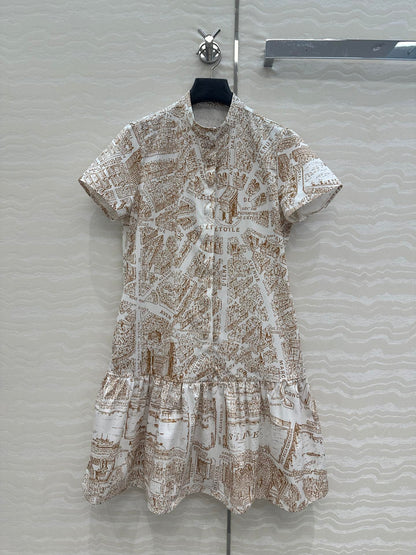 CD Mini Dress Light Brown Cotton