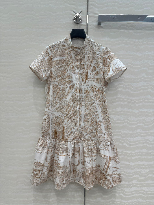 CD Mini Dress Light Brown Cotton