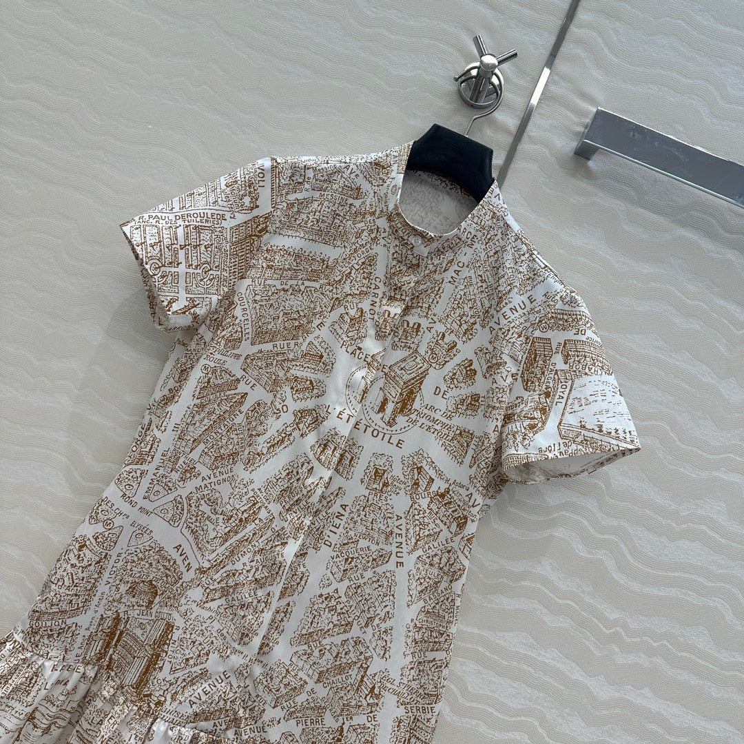 CD Mini Dress Light Brown Cotton