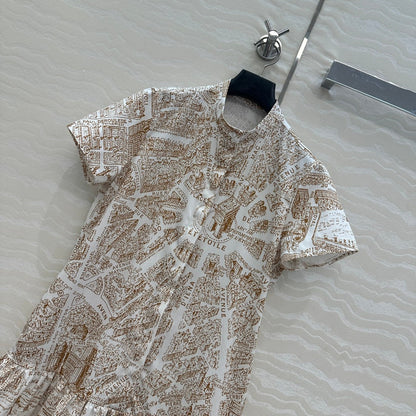 CD Mini Dress Light Brown Cotton