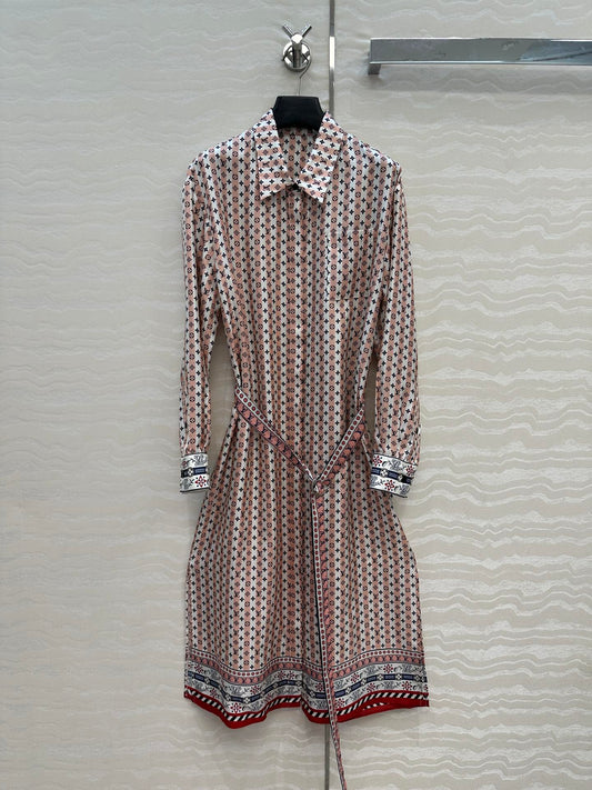 LV Monogram Floral Print Island Resort Dress Multicolor Silk