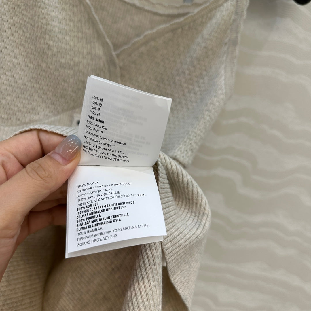 Miu SS26 Knit Top Ivory Cotton 351114