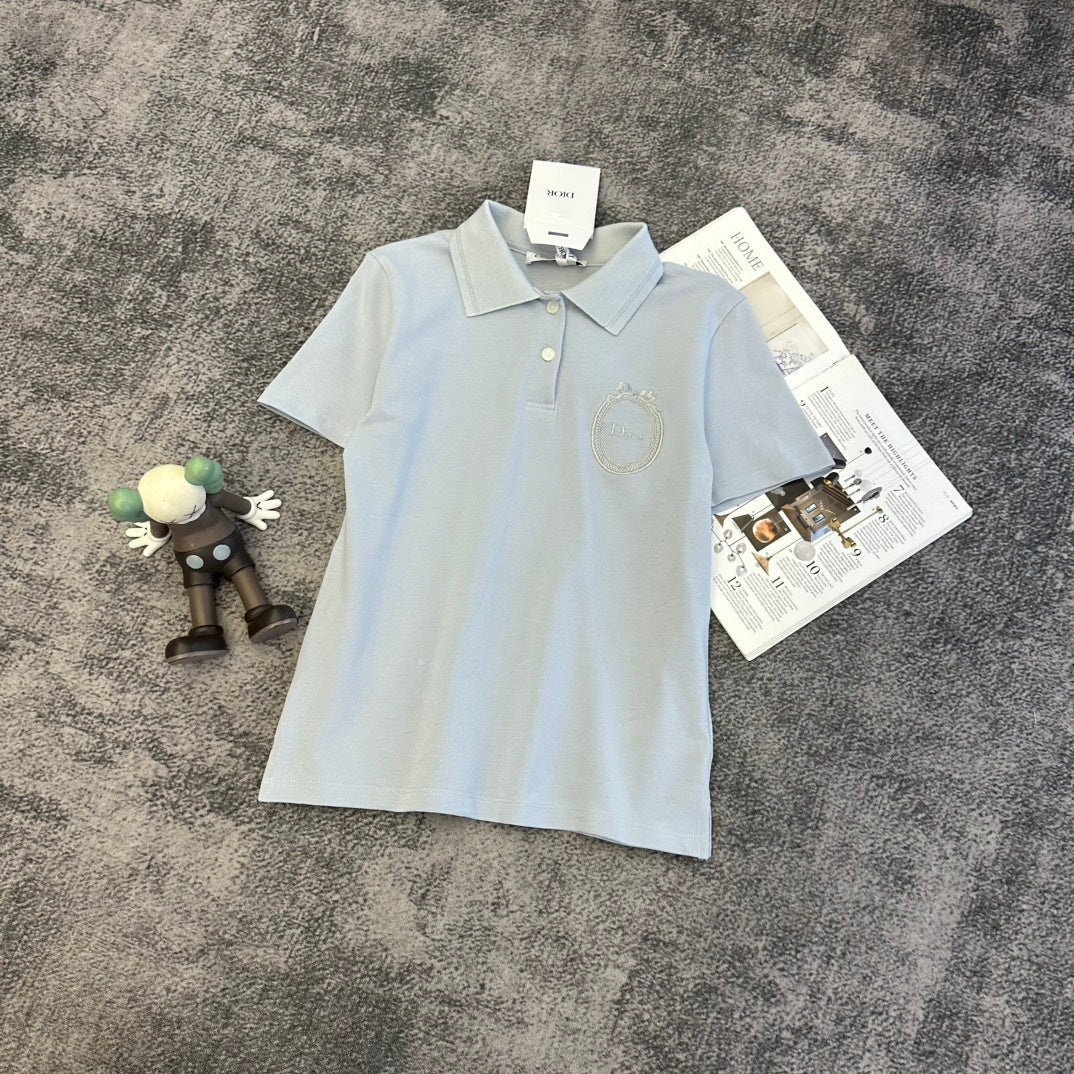 CD SS26 Embroidered Polo Shirt Cotton 350869