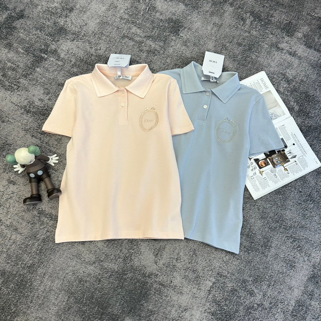 CD SS26 Embroidered Polo Shirt Cotton 350869