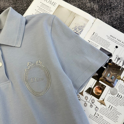 CD SS26 Embroidered Polo Shirt Cotton 350869