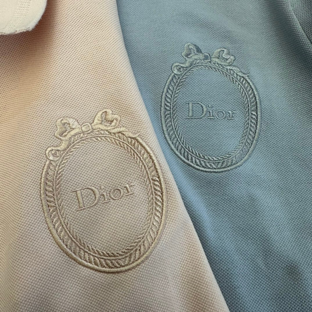 CD SS26 Embroidered Polo Shirt Cotton 350869