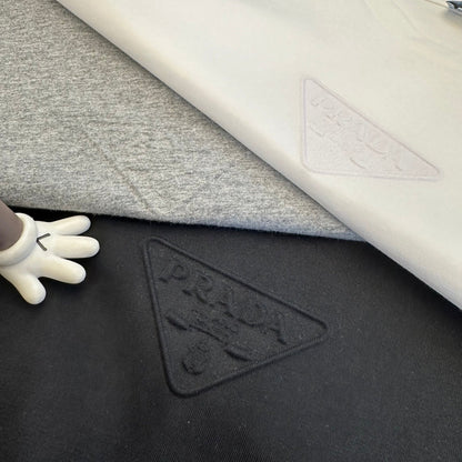 Prada Embroidered-Triangle Jersey T-shirt Cotton 350636