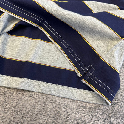 Miu SS26 Polo T-Shirt Striped Black Grey Cotton 350879