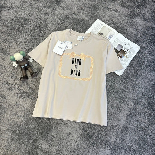 CD SS26 Book Cover Oversized T-Shirt Beige Cotton 350726